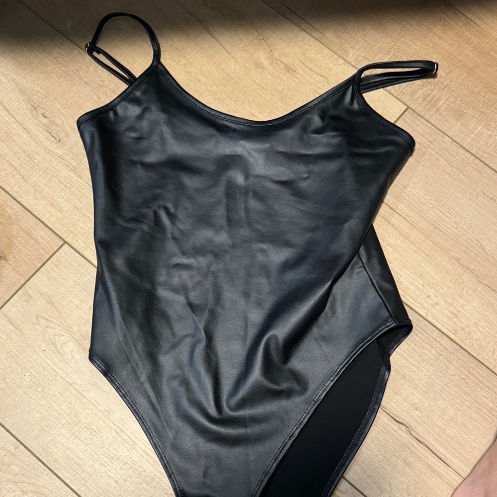 Forever 21 Black Faux Leather Top